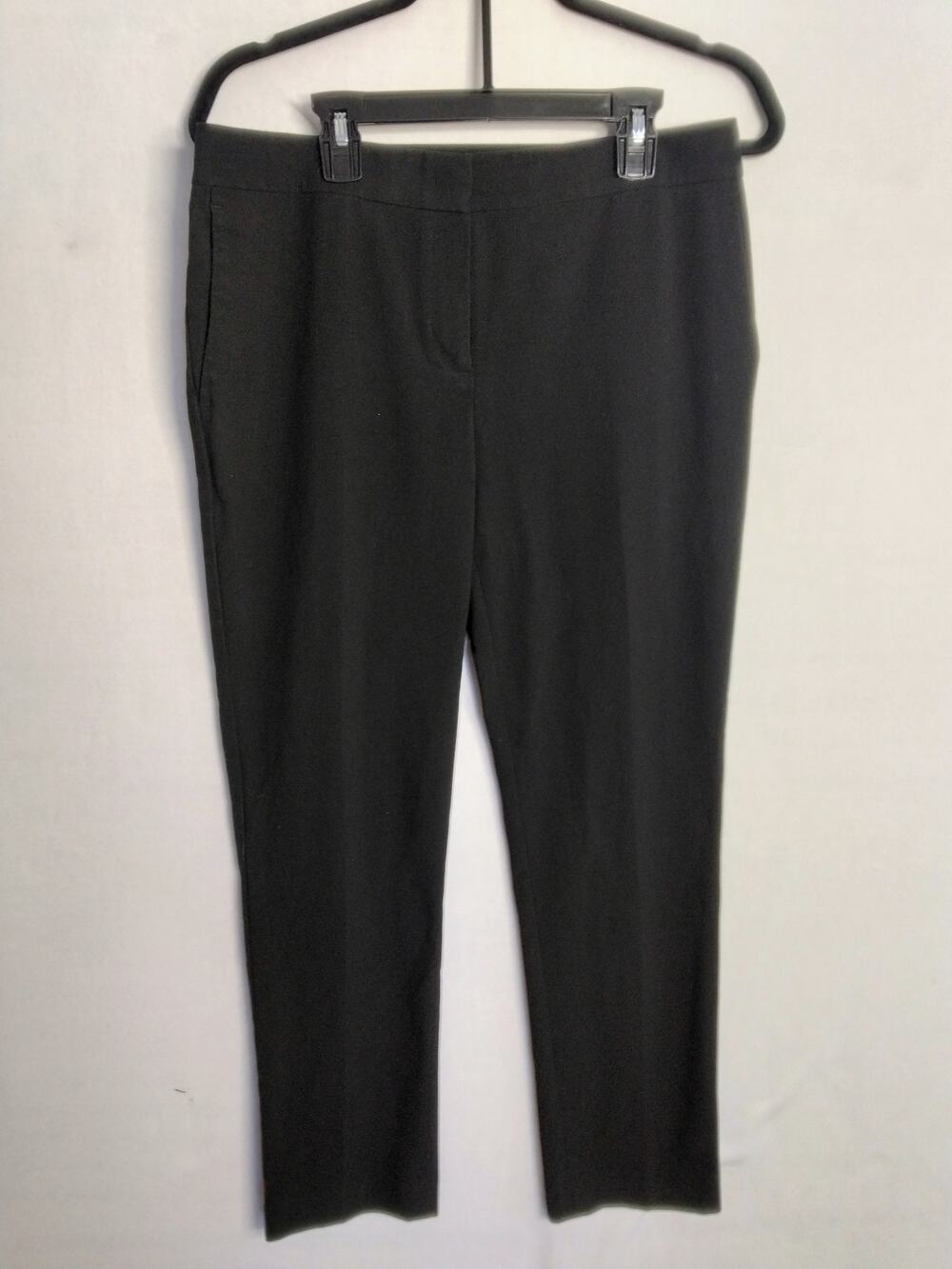 Ann Taylor Classic Tailored Ankle Trousers Sz 4 Black Minimalist Office Wear